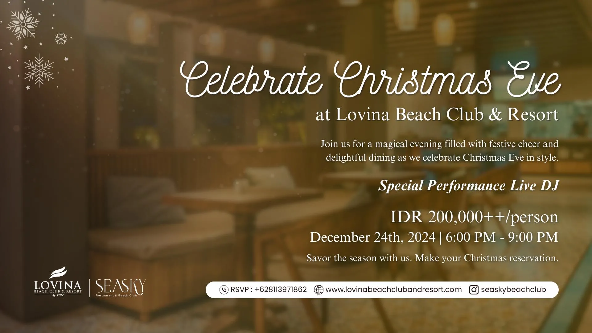 Celebrate Christmas Eve at Lovina Beach Club & Resort